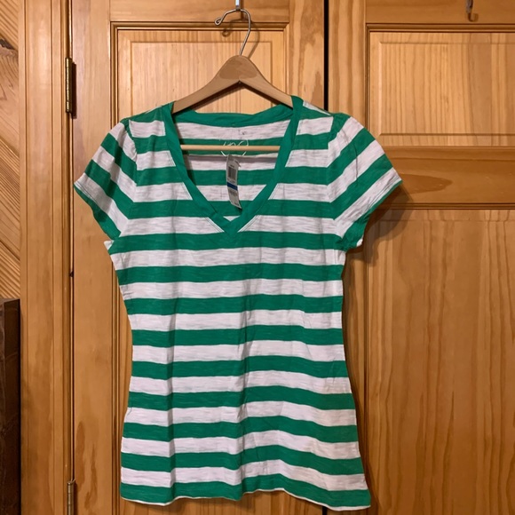 Inc - green/ white striped top - x-large - Picture 1 of 4
